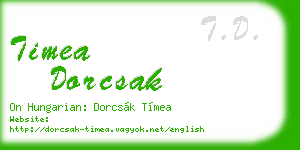 timea dorcsak business card