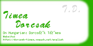 timea dorcsak business card